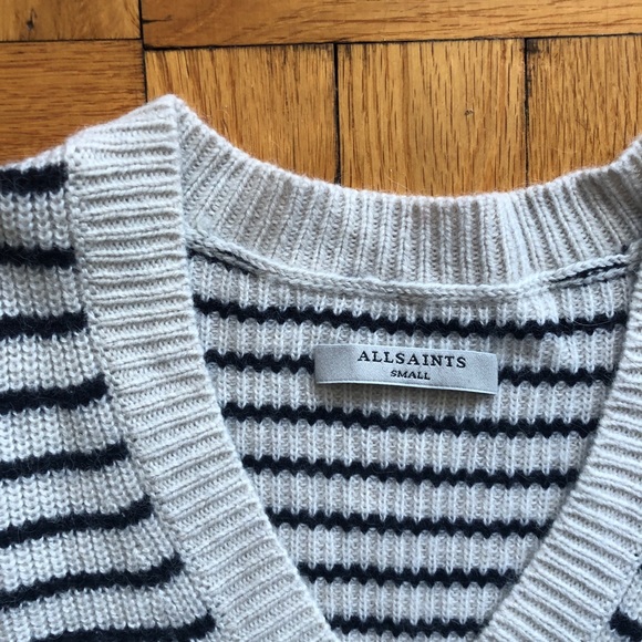 All Saints Able Asymmetrical Cold Shoulder Sweater - Picture 4 of 7